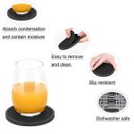 Silicone Drink Coasters with Holder - 6 Pack