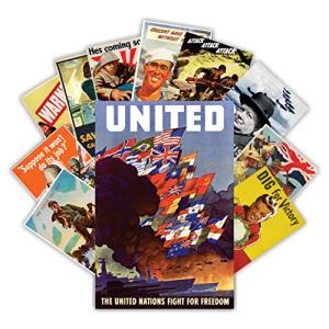 WW2 Vintage Poster Decals Pack - Man Cave Decor