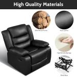 Oversized Rocker Recliner Chair - Comfy Faux Leather