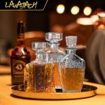 Whiskey Decanter Set – 3 Unique Glass Bottles