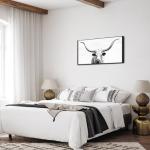 Longhorn Cow Canvas Art for Man Cave Decor