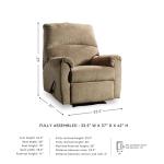 Nerviano Light Brown Zero Wall Recliner