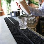 6 Pack Black Rubber Bar Mats for Easy Cleanup