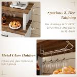 Rustic Coffee Bar Cabinet with Mini Fridge