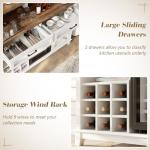 Rustic Coffee Bar Cabinet with Mini Fridge