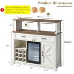 Rustic Coffee Bar Cabinet with Mini Fridge