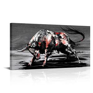 Large Bull Canvas Art for Man Cave Decor