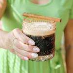 Rose Gold Floral Drinking Glasses Set of 6