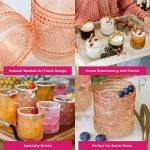 Rose Gold Floral Drinking Glasses Set of 6