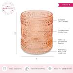 Rose Gold Floral Drinking Glasses Set of 6