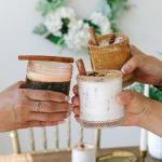 Rose Gold Floral Drinking Glasses Set of 6