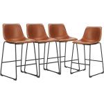 DUMOS 26 Inch Modern Faux Leather Bar Stools Set