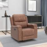 CANMOV Classic Leather Recliner with Cup Holders