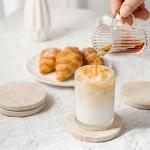 Natural Stone Coaster Set - Round Marble Drink Protectors