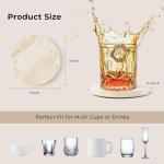 Natural Stone Coaster Set - Round Marble Drink Protectors