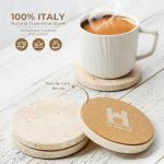 Natural Stone Coaster Set - Round Marble Drink Protectors