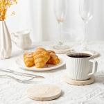 Natural Stone Coaster Set - Round Marble Drink Protectors