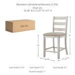 Antique White Upholstered Barstools - Set of 2