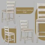 Antique White Upholstered Barstools - Set of 2
