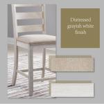Antique White Upholstered Barstools - Set of 2