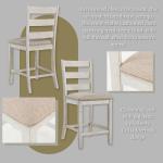 Antique White Upholstered Barstools - Set of 2
