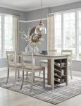 Antique White Upholstered Barstools - Set of 2