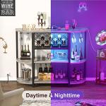 4-Tier Metal Coffee Bar Cabinet with LED Light