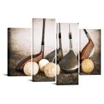Vintage Sports Canvas Wall Art for Man Cave