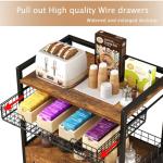 Rustic 3-Tier Coffee Bar Cart on Wheels