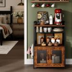 Rustic 3-Tier Coffee Bar Cart on Wheels