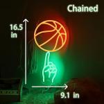Basketball Neon Light Wall Decor for Man Cave