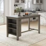 Rustic Counter Height Dining Table with Storage