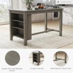 Rustic Counter Height Dining Table with Storage