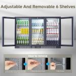 Back Bar Cooler with Glass Doors and LED Lights