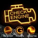 Kavaas LED Check Engine Neon Sign for Garage