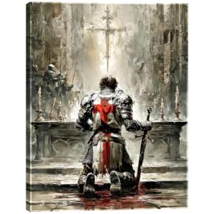 Medieval Knight Canvas Print for Man Cave Decor