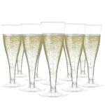 100 Pack Clear Plastic Champagne Flutes - 4.5 oz
