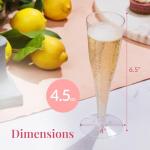 100 Pack Clear Plastic Champagne Flutes - 4.5 oz