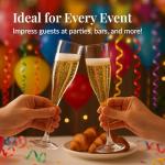 100 Pack Clear Plastic Champagne Flutes - 4.5 oz