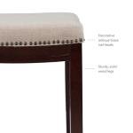 Beige & Dark Walnut Backless Counter Stool
