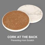 White Marble Coaster Set with Holder - 6 Pack
