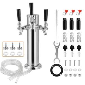 Triple Tap Stainless Steel Draft Beer Tower