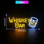 Whiskey Bar Neon Sign for Man Cave Decor