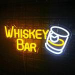 Whiskey Bar Neon Sign for Man Cave Decor