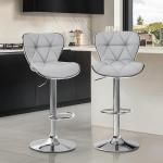 Set of 2 Adjustable Swivel Bar Stools