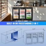 Tylza 3-Door Back Bar Cooler with LED Lights