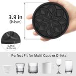 Black Silicone Coasters Set with Holder - 6 Pack