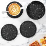 Black Silicone Coasters Set with Holder - 6 Pack