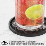 Black Silicone Coasters Set with Holder - 6 Pack