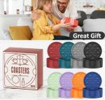 Black Silicone Coasters Set with Holder - 6 Pack